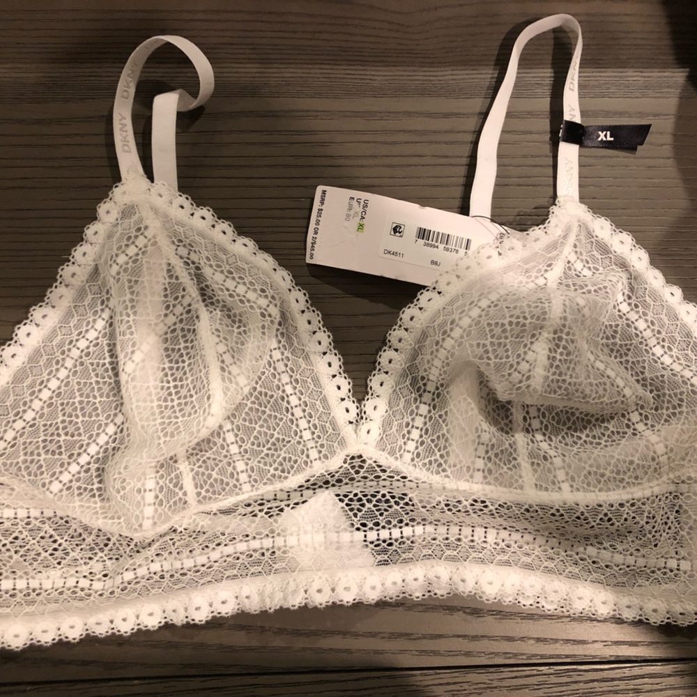 Dkny bralette, white lace NWT
